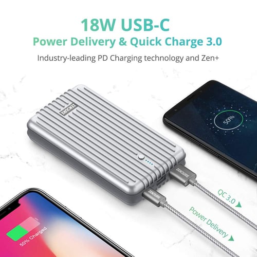 شاحن متنقل زندور بسعة 16750 PD مخرجين فضي A5PD