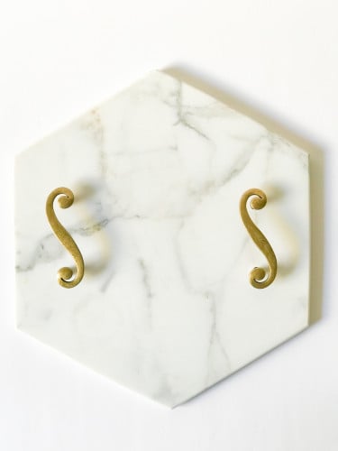 صحن رخام طبيعي سداسي