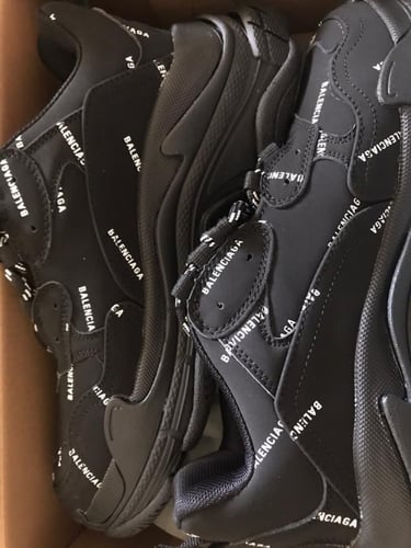 Balenciaga triple S All Over Logo Black