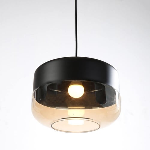 لمبة علاقية سوداء مع زجاج عسلي