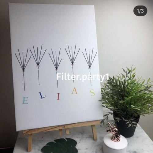 لوحه كانفس بالبصمه ثيم مواليد مقاس A3