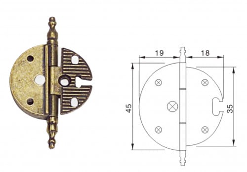 مفصلة اثاث لون محروق