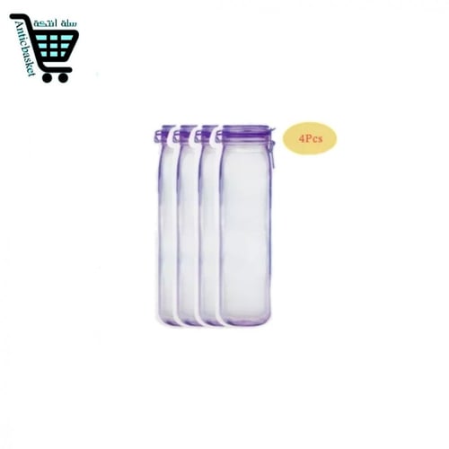 4 اكياس حفظ سميكة بإغلاق محكم مقاسين