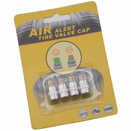 طقم 4 حبات صمامات قياس ضغط إطارات السيارات لحماية...