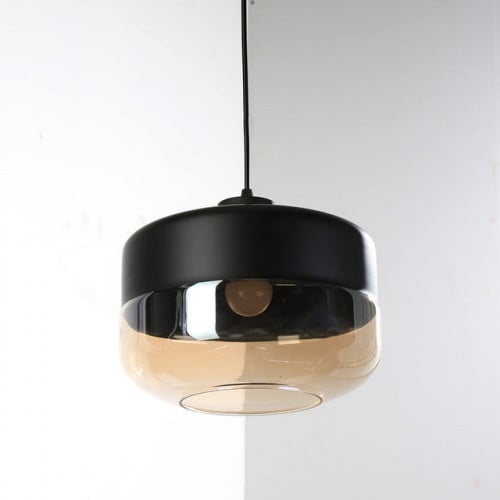 لمبة علاقية سوداء مع زجاج عسلي