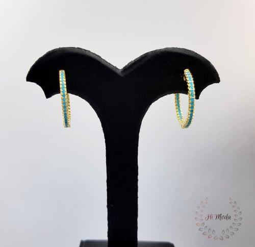 اقراط اكسسوار مرصعة بالفيروز الصناعي