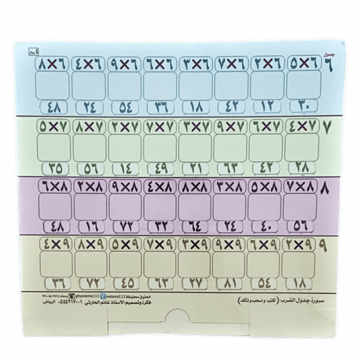 سبورة جدول الضرب