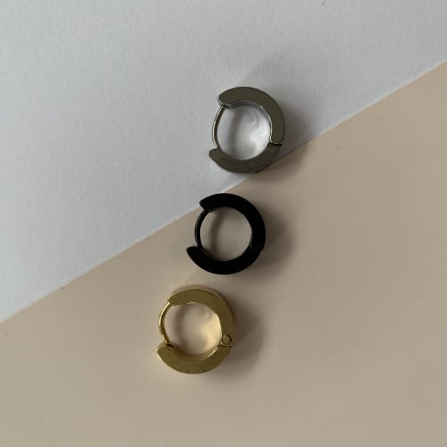 حلق بيرسنق طبي معدني عريض - حبتين -