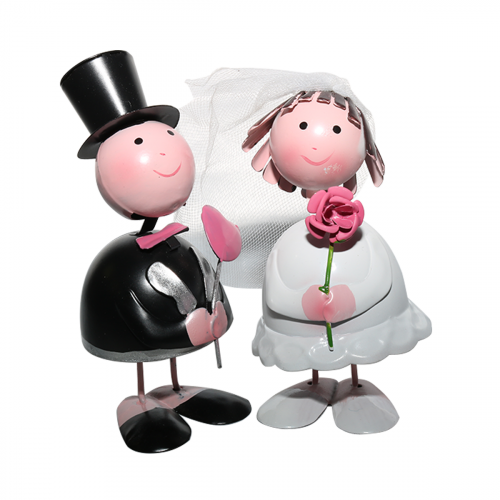 تحفة فنية معدنية عروسة وعريس