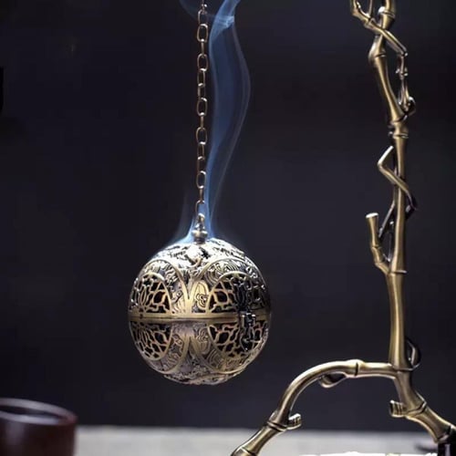 مبخرة نحاسية فاخرة ذهبي