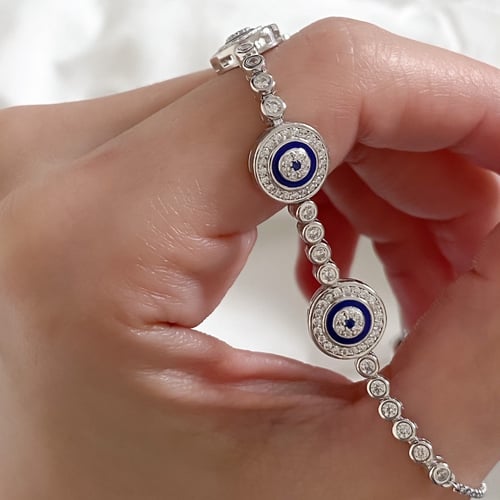 اسوارة أنيقة من الفضة الاسترليني عيار 925 مزينة با...