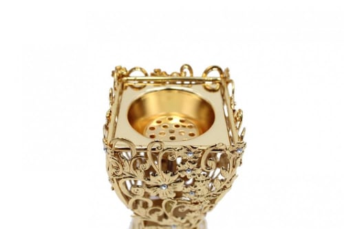 مبخرة ذهبي كرستال مربع