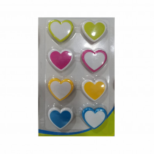 مغناطيس قلوب 8 قطع قطرها 3 سم