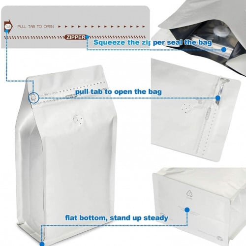 اكياس قهوة ابيض 250 جرام (50) كيس