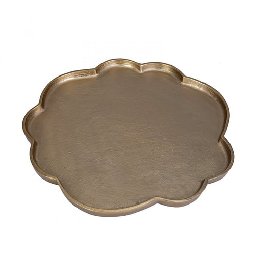 طبق زينة ذهبي فاخر Flower حجم كبير