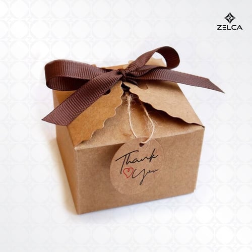 علب تغليف كرافت بني مربعة للهدايا والتوزيعات (12 ح...