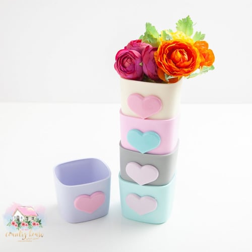 4488 ڤازة القلب بألوان الباستيل (للقطعة)