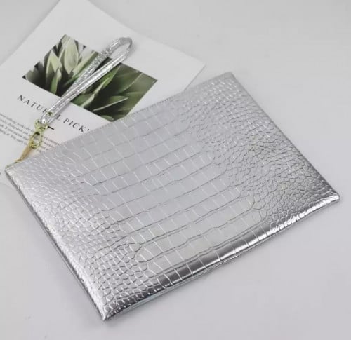 باوتش جلد تمساح فضي | حجم كبير