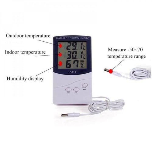 ميزان درجة حرارة ورطوبة الجو بشاشة رقمية