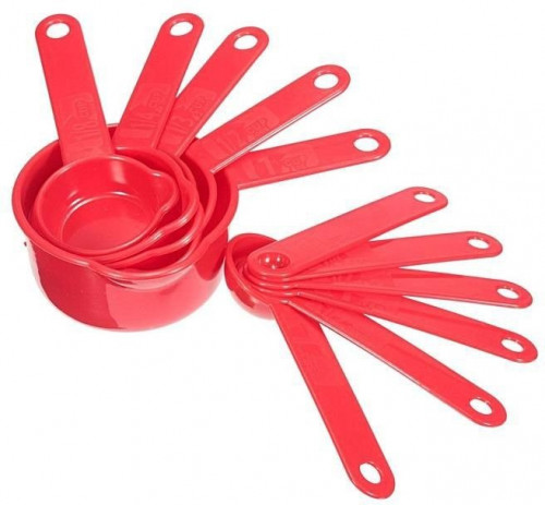 اكواب وملاعق معيارية احمر