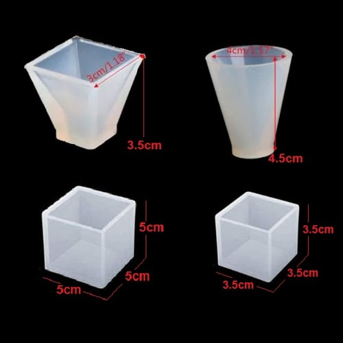 قوالب سيليكون المكعب والهرم والمخروط