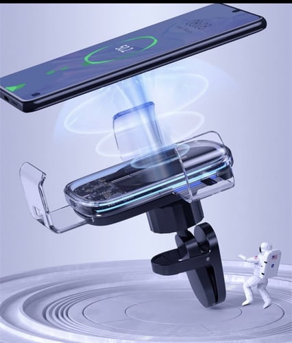 حامل جوال وشاحن لاسلكي 2 في 1