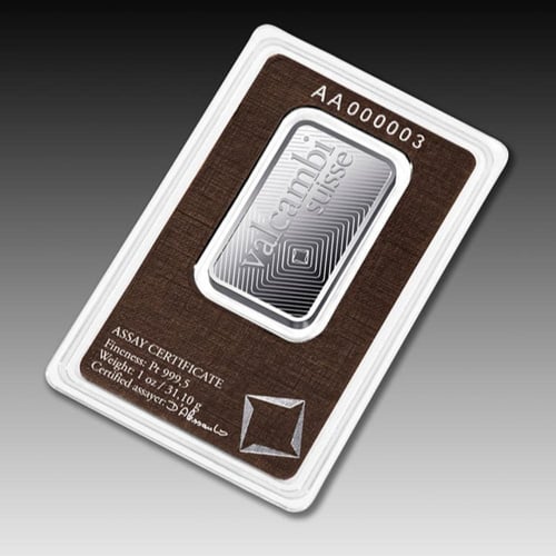 سبيكة بلاتين فالكامبي عيار 999.5 بوزن 31.1 غرام