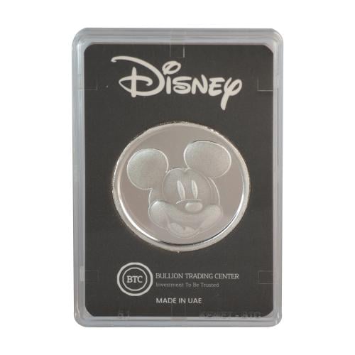 جنيه فضة ميكي ماوس عيار 999 بي تي سي بوزن 50 غرام