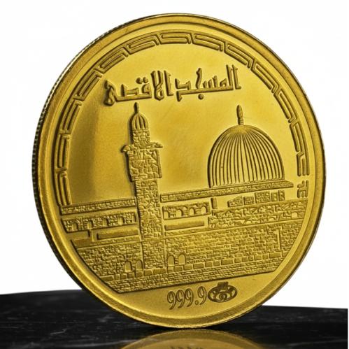 مسكوكة ذهب المسجد الأقصى عيار 24 بوزن 31.1 غرام