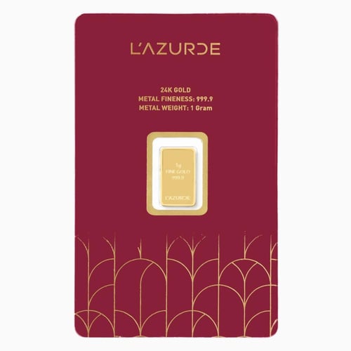 سبيكة ذهب لازوردي عيار 24 بوزن 1 غرام