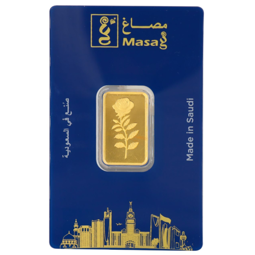 سبيكة ذهب عيار 24 وردة مصاغ بوزن 10 غرام