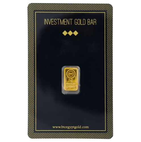 سبيكة ذهب بي تي سي عيار 24 بوزن 1 غرام