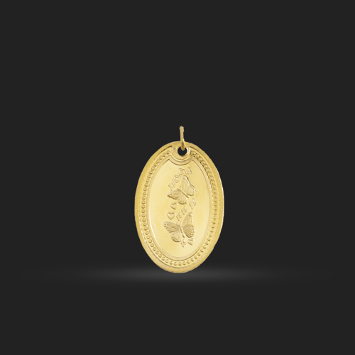 سبيكة بتعليقة ذهب عيار 24 بوزن 8 غرام بيضاوية ديوا...