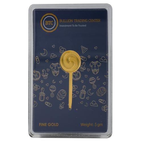 لولي بوب ذهب بي تي سي عيار 24 بوزن 5 غرام