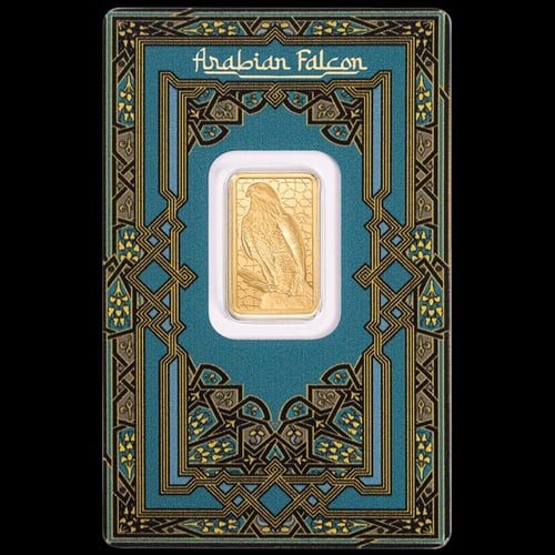 سبيكة ذهب الصقر العربي بامب عيار 24 بوزن 5 غرام مع...