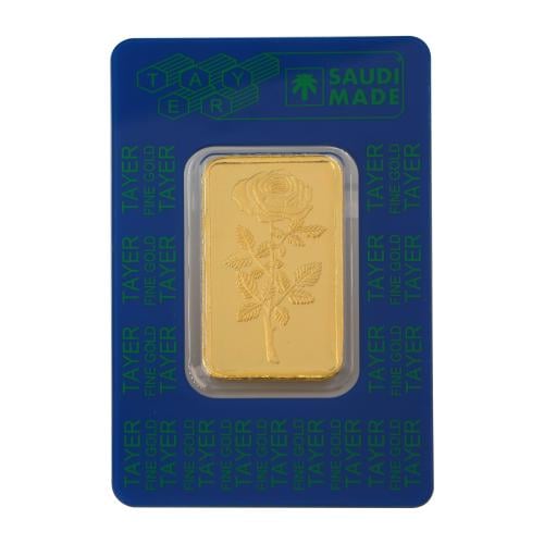 سبيكة ذهب عيار 24 وردة بن طاير بوزن 31.1 غرام