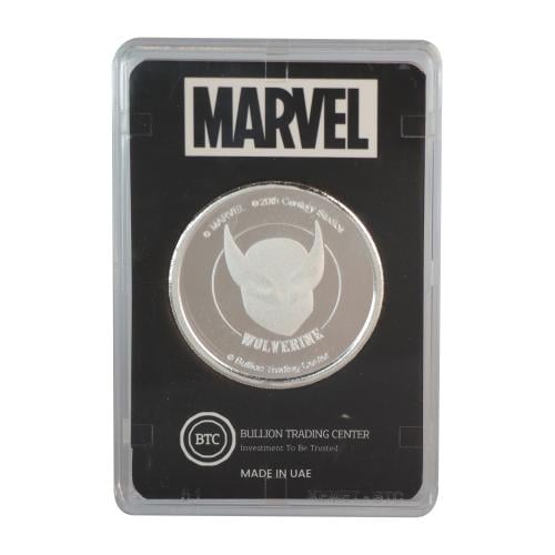 جنيه فضة وولفرين عيار 999 بي تي سي بوزن 50 غرام