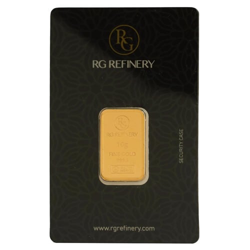 سبيكة ذهب آر جي ذهب عيار 24 بوزن 10 غرام