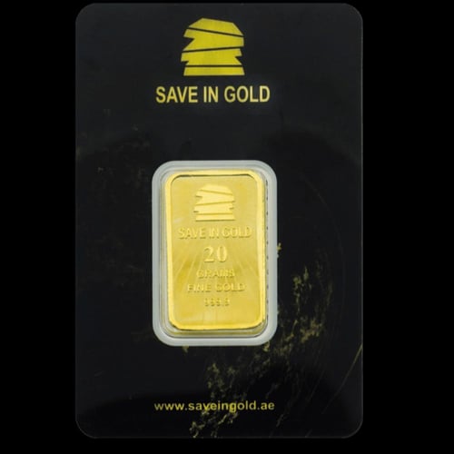 سبيكة ذهب Save in Gold عيار 24 بوزن 20 غرام