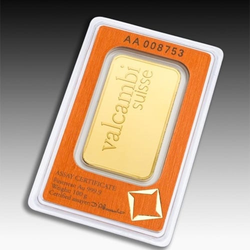 سبيكة ذهب فالكامبي عيار 24 بوزن 100 غرام