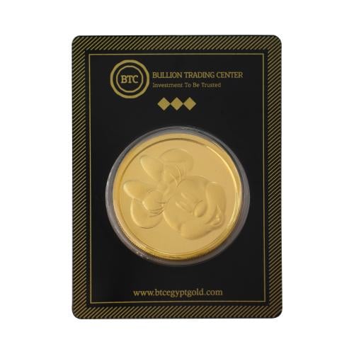 جنيه ذهب ميني ماوس عيار 24 بي تي سي بوزن 40 غرام