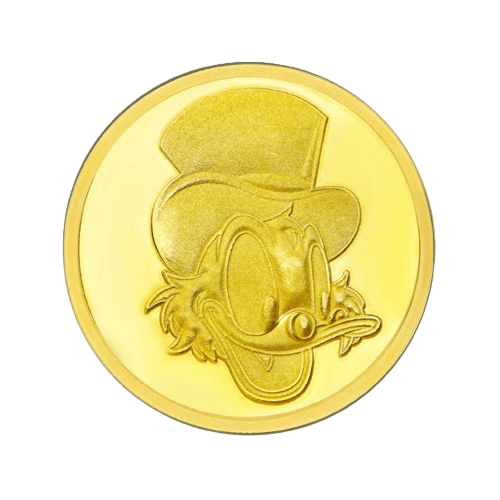 جنيه ذهب أنكل سكروج عيار 24 بي تي سي بوزن 8 غرام