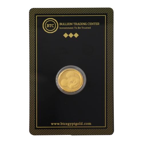 جنيه ذهب ميكي ماوس عيار 24 بي تي سي بوزن 4 غرام