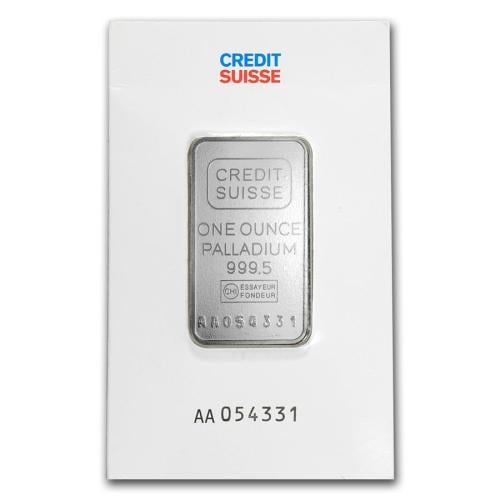 سبيكة بلاديوم كريدي سويس عيار 999.5 بوزن 31.1 غرام