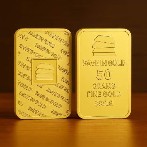 سبيكة ذهب Save in Gold عيار 24 بوزن 50 غرام