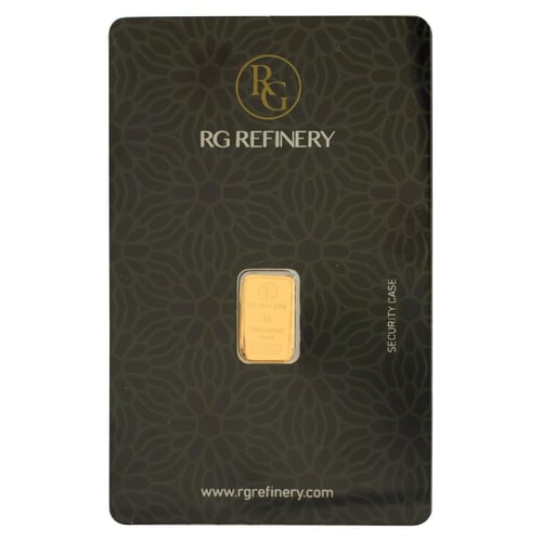 سبيكة ذهب آر جي ذهب عيار 24 بوزن 1 غرام