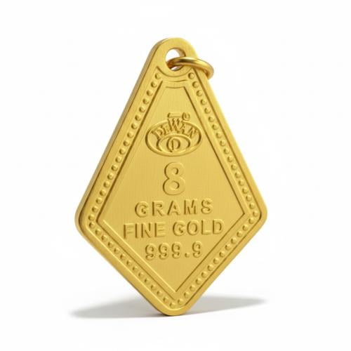 سبيكة بتعليقة ذهب عيار 24 بوزن 8 غرام على شكل معين...