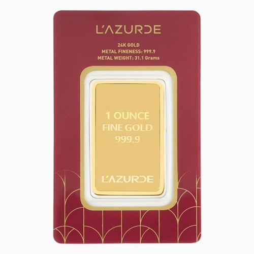 سبيكة ذهب لازوردي عيار 24 بوزن 31.1 غرام