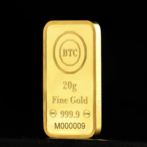 سبيكة ذهب بي تي سي عيار 24 بوزن 20 غرام