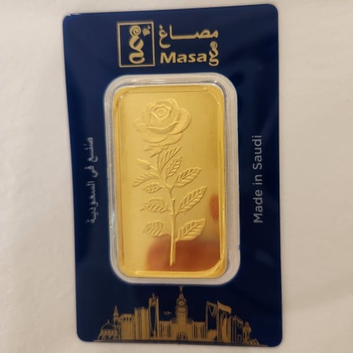 سبيكة ذهب عيار 24 وردة مصاغ بوزن 100 غرام